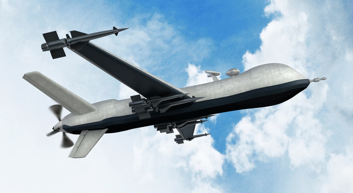 Operator using unmanned aerial system controls